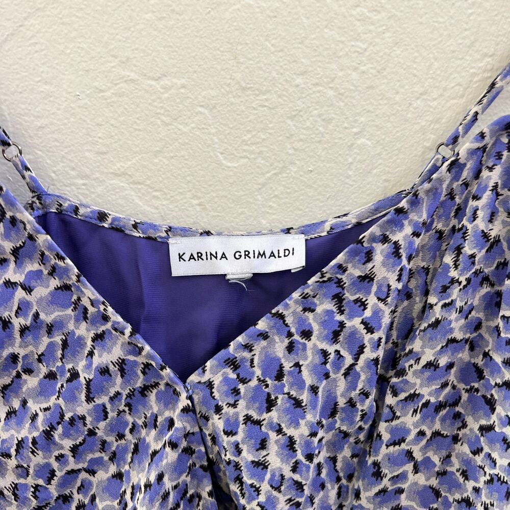 Karina Grimaldi Revolve Blue Floral Ruched Midi Slip Dress - Picture 7 of 7